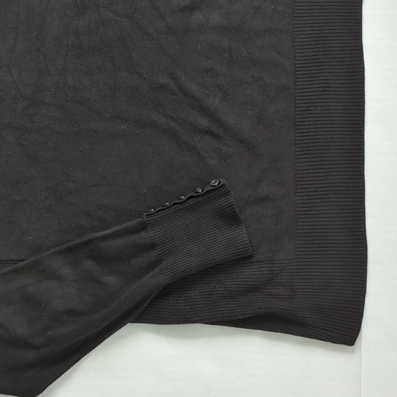 Lane Bryant V Neckline Ribbed Accent Sweater 16 Black - Picture 8 of 12